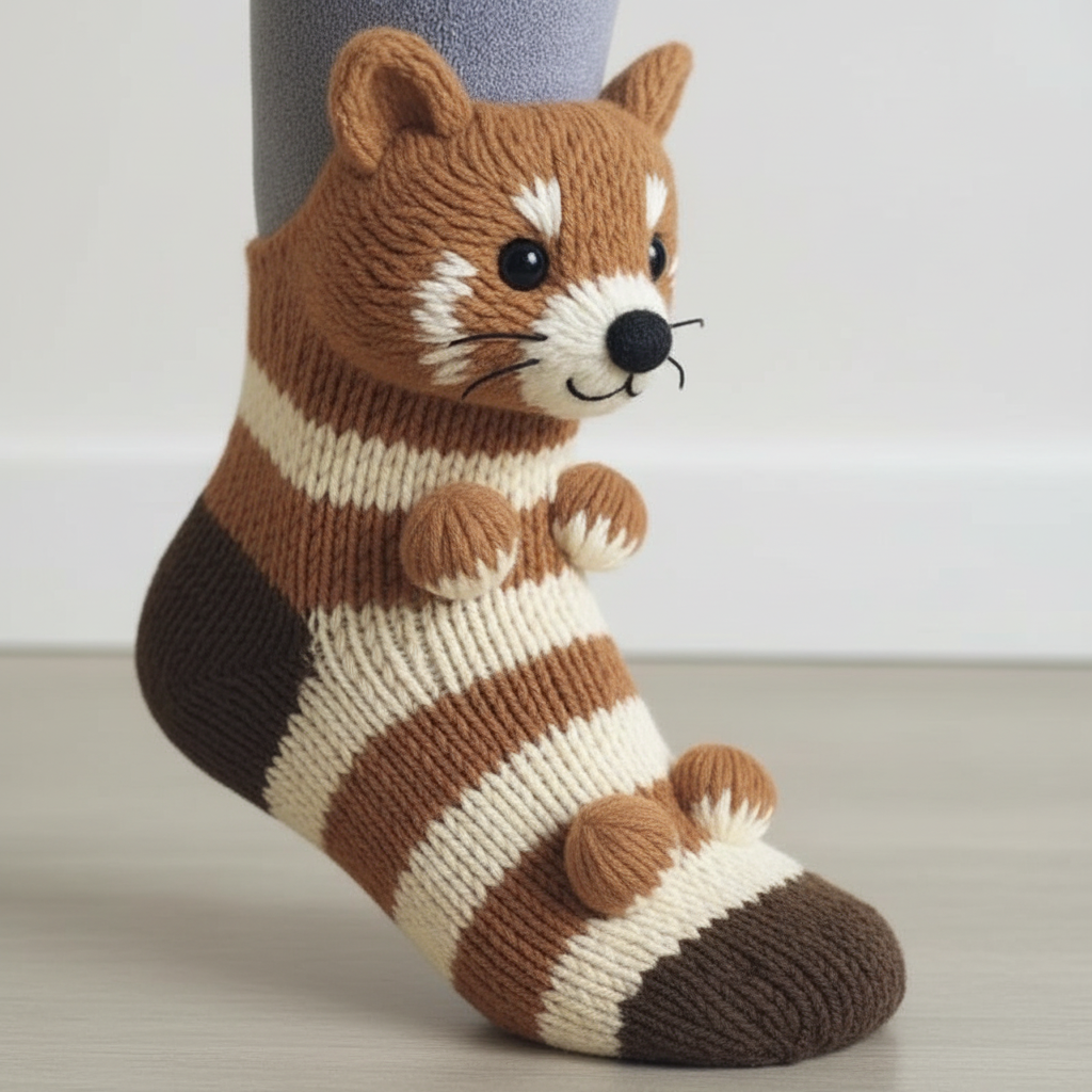 Raccoon sock in 1:1 ratio